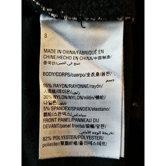 INC International Concepts Houndstooth Tapered-Leg Pants Black 8 Stretch T36 - Picture 4 of 7